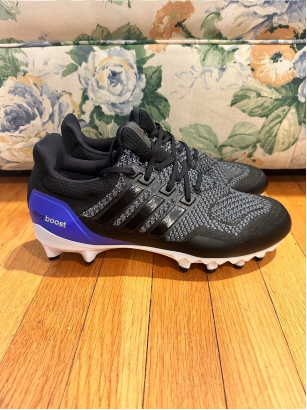 Adidas Ultraboost Football Cleats Black Blue Woven JP7410 Men's Size 11.5 - Picture 3 of 5